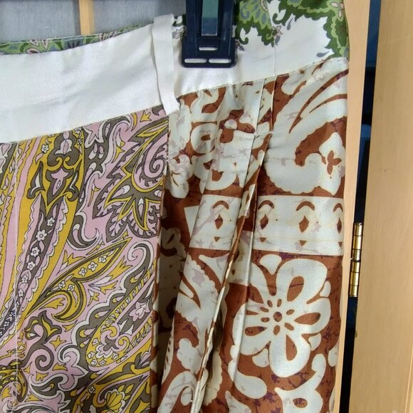 Zara Floral Boho Wide Leg Pants Size L - Picture 5 of 10